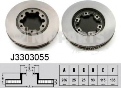 NIPPARTS J3303055 Тормозные диски для MAZDA E-SERIE