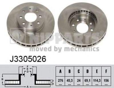 NIPPARTS J3305026 Тормозные диски для MITSUBISHI