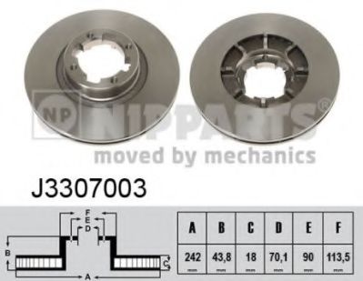 NIPPARTS J3307003 Тормозные диски для SUBARU LEONE