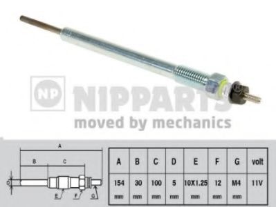NIPPARTS J5710302 Свеча накаливания для HYUNDAI H300