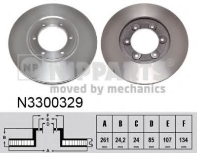 NIPPARTS N3300329 Тормозные диски для KIA K2700