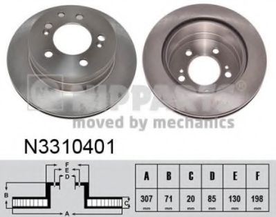 NIPPARTS N3310401 Тормозные диски для SSANGYONG STAVIC