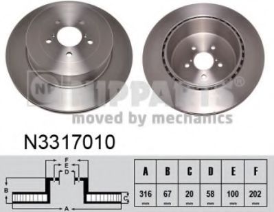 NIPPARTS N3317010 Тормозные диски NIPPARTS для SUBARU