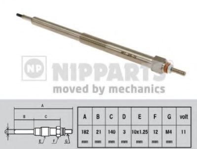 NIPPARTS N5711034 Свеча накаливания для NISSAN PATHFINDER