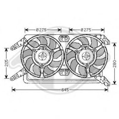 DIEDERICHS 3051101 Вентилятор системы охлаждения двигателя для ALFA ROMEO 156