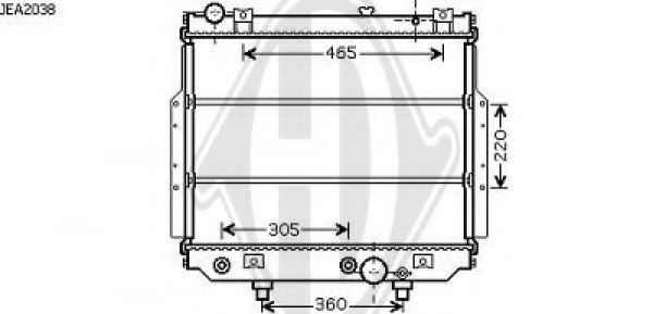 DIEDERICHS 8261010 Радиатор охлаждения двигателя DIEDERICHS для JEEP