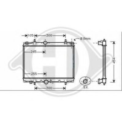 DIEDERICHS 8349386 Радиатор охлаждения двигателя для FIAT ULYSSE (179AX) 2.2 JTD