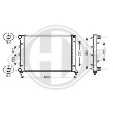 DIEDERICHS 8504100 Радиатор охлаждения двигателя для ALFA ROMEO 147