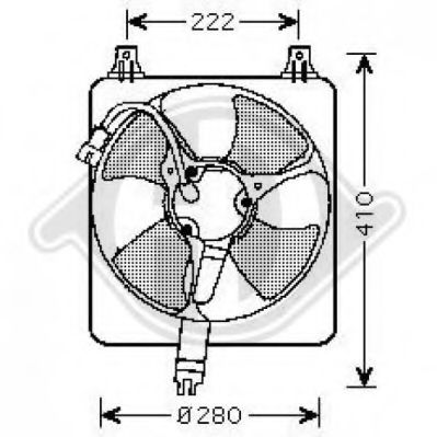 DIEDERICHS 8521651 Вентилятор системы охлаждения двигателя для HONDA