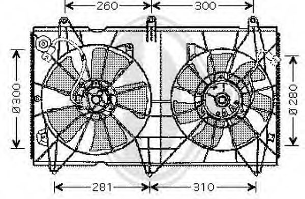 DIEDERICHS 8521901 Вентилятор системы охлаждения двигателя для HONDA