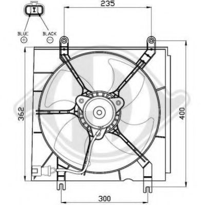 DIEDERICHS 8528001 Вентилятор системы охлаждения двигателя для HONDA