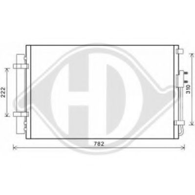 DIEDERICHS 8687200 Радиатор кондиционера  для HYUNDAI SANTA FE 3 (DM) (Хендай Санта фе)