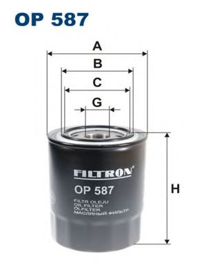 FILTRON OP587 Масляный фильтр для HYUNDAI H100 / GRACE фургон