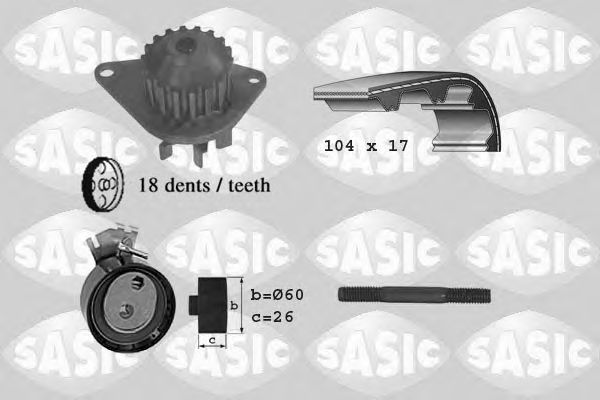 SASIC 3900003 Комплект ГРМ SASIC для FIAT