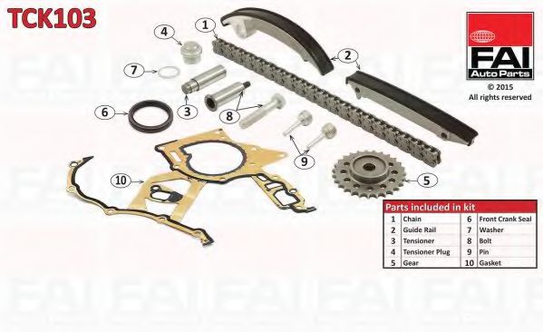 FAI AutoParts TCK103 Комплект цепи привода распредвала 