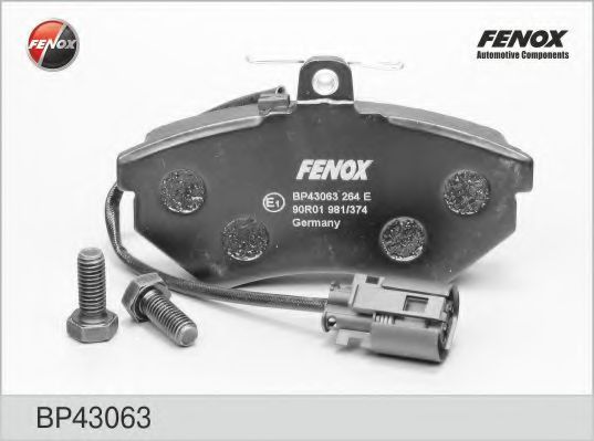 FENOX BP43063 Тормозные колодки FENOX для VOLKSWAGEN