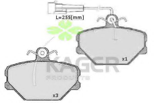 KAGER 350012 Тормозные колодки KAGER 