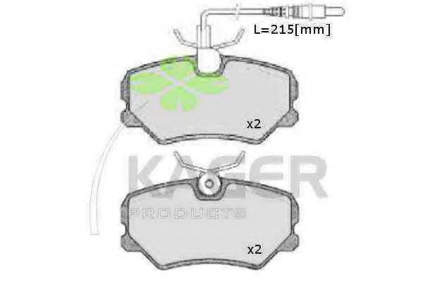 KAGER 350027 Тормозные колодки KAGER 