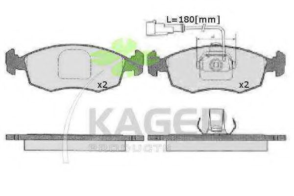 KAGER 350143 Тормозные колодки KAGER для FIAT