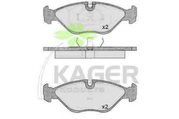 KAGER 350195 Тормозные колодки KAGER для SAAB