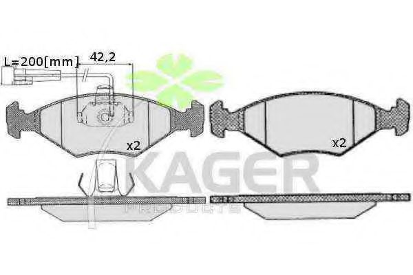 KAGER 350223 Тормозные колодки KAGER для FIAT