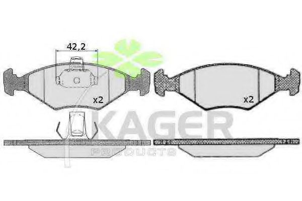 KAGER 350224 Тормозные колодки KAGER для FIAT