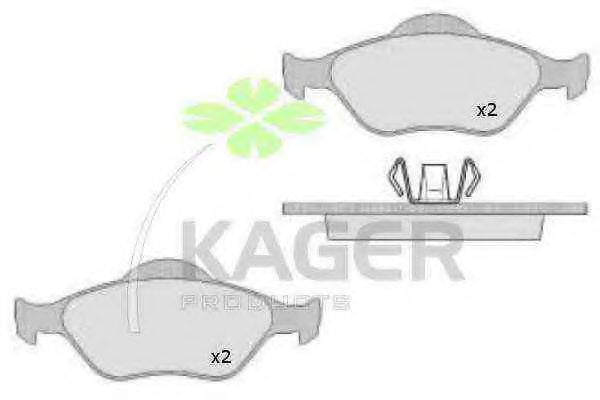 KAGER 350481 Тормозные колодки KAGER для FORD COURIER