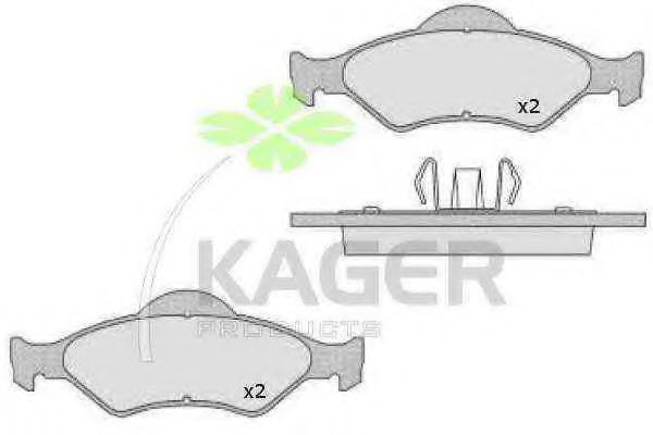 KAGER 350482 Тормозные колодки KAGER для FORD COURIER
