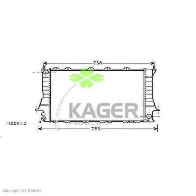 KAGER 310016 Радиатор охлаждения двигателя KAGER для AUDI