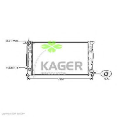 KAGER 310026 Радиатор охлаждения двигателя KAGER для AUDI