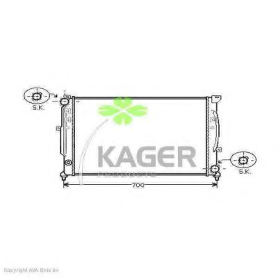 KAGER 310029 Радиатор охлаждения двигателя KAGER для VOLKSWAGEN