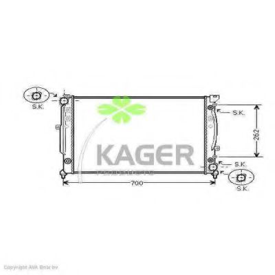 KAGER 310030 Радиатор охлаждения двигателя KAGER для VOLKSWAGEN