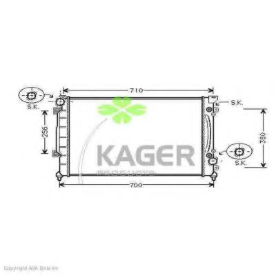 KAGER 310034 Радиатор охлаждения двигателя KAGER для AUDI