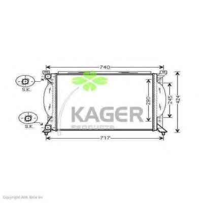 KAGER 310036 Радиатор охлаждения двигателя KAGER для AUDI