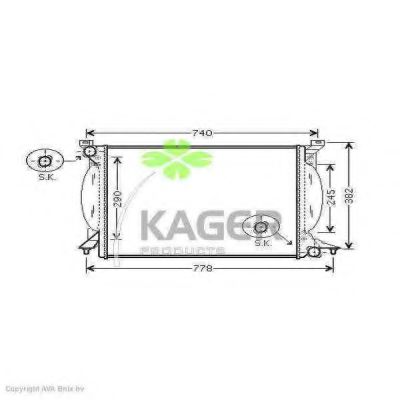 KAGER 310039 Радиатор охлаждения двигателя KAGER для AUDI