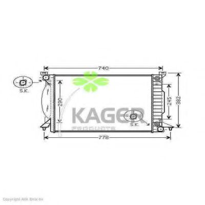 KAGER 310040 Радиатор охлаждения двигателя KAGER для SKODA