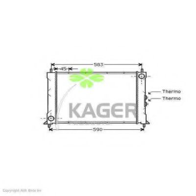KAGER 310076 Радиатор охлаждения двигателя для ROVER