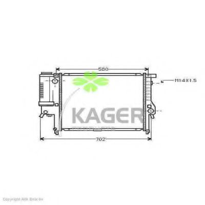 KAGER 310122 Радиатор охлаждения двигателя KAGER 