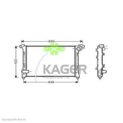 KAGER 310150 Радиатор охлаждения двигателя для MINI
