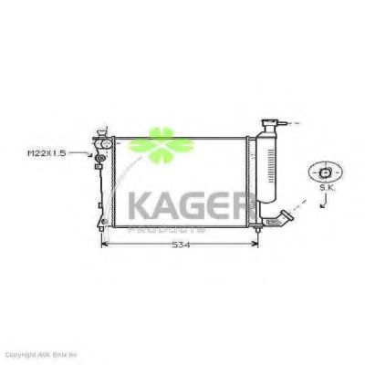 KAGER 310157 Радиатор охлаждения двигателя KAGER для PEUGEOT