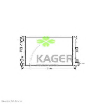 KAGER 310164 Радиатор охлаждения двигателя KAGER для PEUGEOT