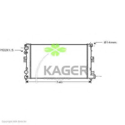 KAGER 310165 Радиатор охлаждения двигателя KAGER для PEUGEOT