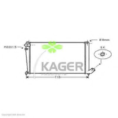 KAGER 310170 Радиатор охлаждения двигателя KAGER для PEUGEOT