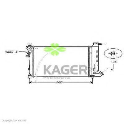 KAGER 310171 Радиатор охлаждения двигателя KAGER для PEUGEOT