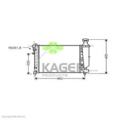 KAGER 310174 Радиатор охлаждения двигателя KAGER для PEUGEOT