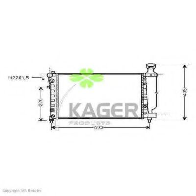 KAGER 310176 Радиатор охлаждения двигателя KAGER для PEUGEOT
