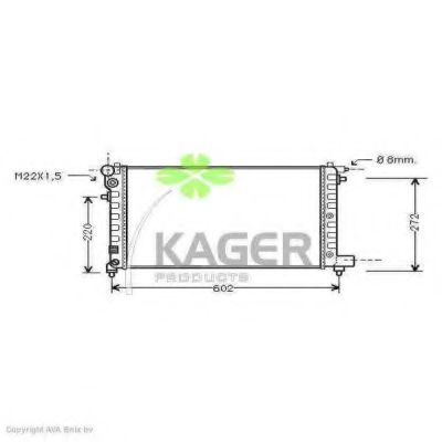 KAGER 310178 Радиатор охлаждения двигателя KAGER для PEUGEOT