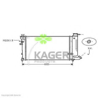 KAGER 310179 Радиатор охлаждения двигателя KAGER для PEUGEOT