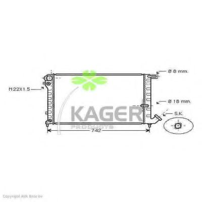 KAGER 310181 Радиатор охлаждения двигателя KAGER для PEUGEOT