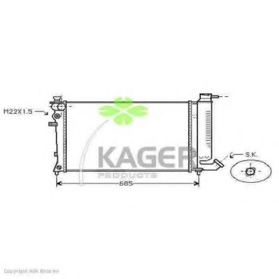 KAGER 310182 Радиатор охлаждения двигателя KAGER для PEUGEOT
